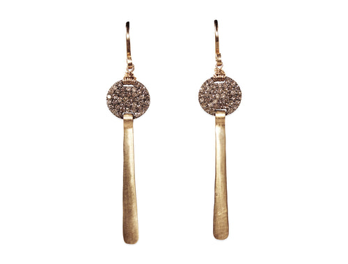 Pavé Rustic Gray Diamond Dangle Earrings