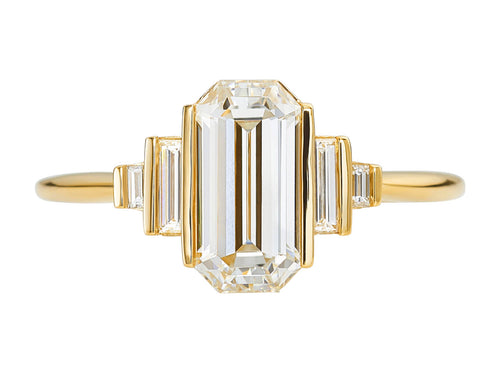 Deco-Inspired Emerald Cut Diamond Engagement Ring