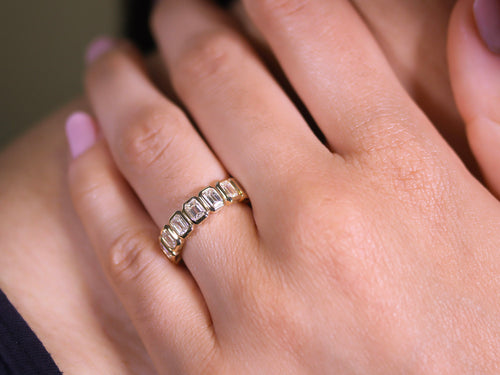 Emerald Cut Diamond Eternity Wedding Band