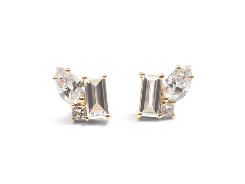 Diamond Trellis Stud Earrings
