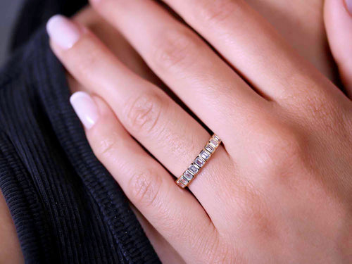Emerald Cut Diamond "Nea" Wedding Band
