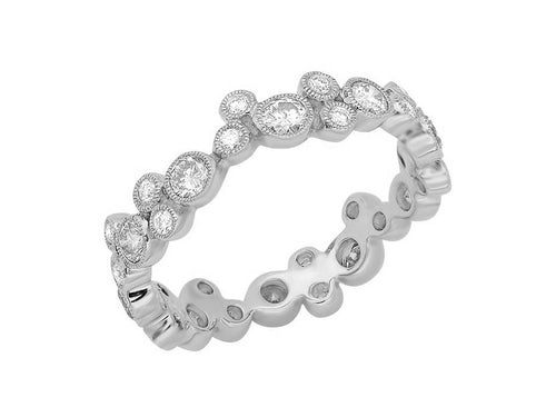 Diamond "Bubble" Wedding Band in White Gold