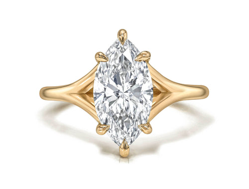 Lab-Grown Marquise Diamond Engagement Ring