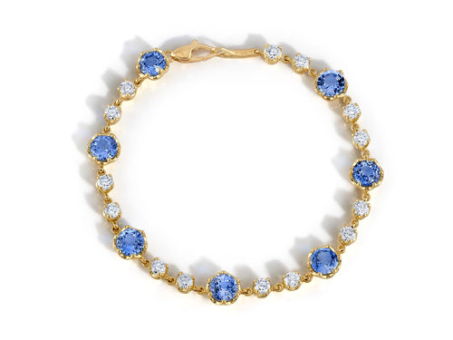 Vintage-Style Diamond and Sapphire Bracelet
