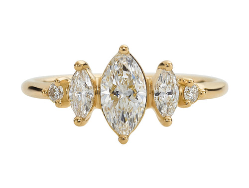 Art Deco Inspired Marquise Diamond Engagement Ring