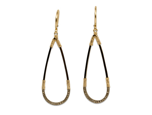 Pavé Gray Rustic Diamond Drop Earrings