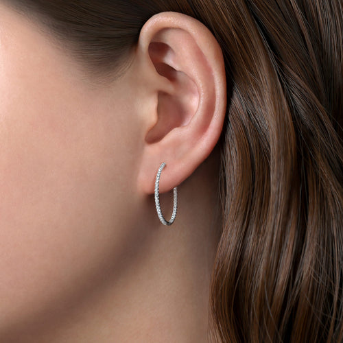Pavé Diamond Inside-Outside Hoop Earrings