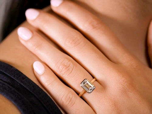 Lab-Grown Emerald Cut Diamond Engagement Ring