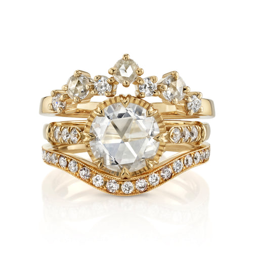 Vintage-Inspired Rose Cut Diamond "Brooke" Wedding Band