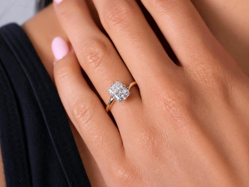 Lab-Grown Cushion Diamond Solitaire Engagement Ring