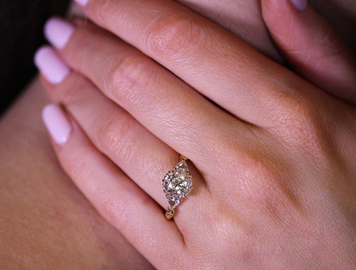 Three-Stone Diamond "Wood Nymph Ivy" Engagement Ring