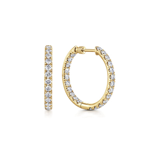 French Pavé Diamond Inside-Outside Hoop Earrings