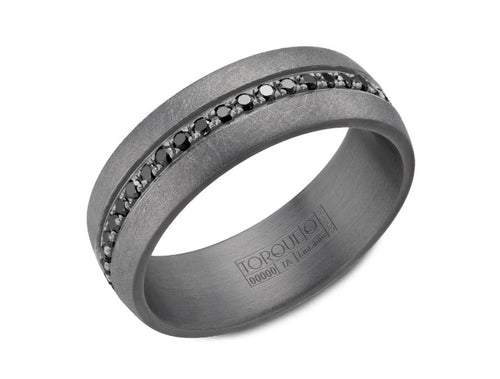Tantalum and Black Diamond Men's Wedding Band