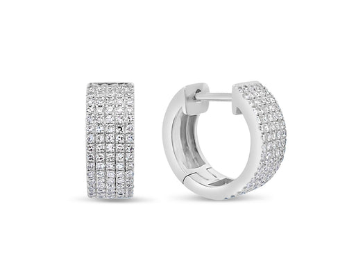 Pavé Diamond Five Row Huggie Earrings