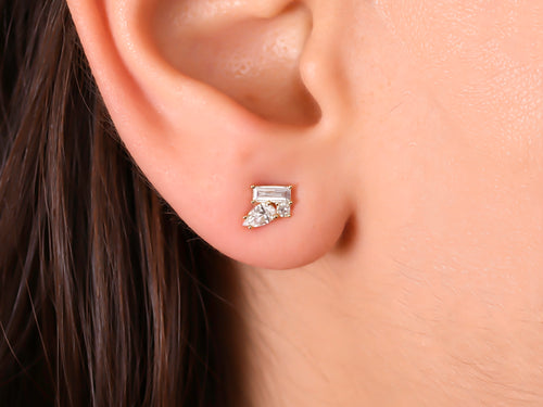 Diamond Trellis Stud Earrings