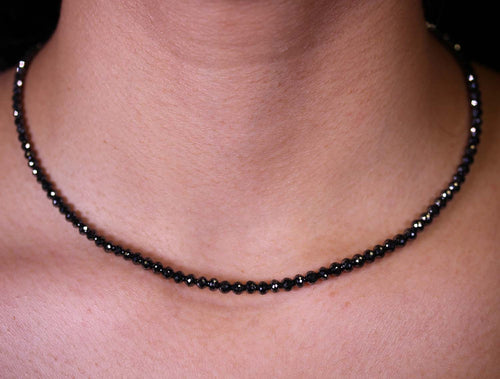 Black Diamond Bead Necklace