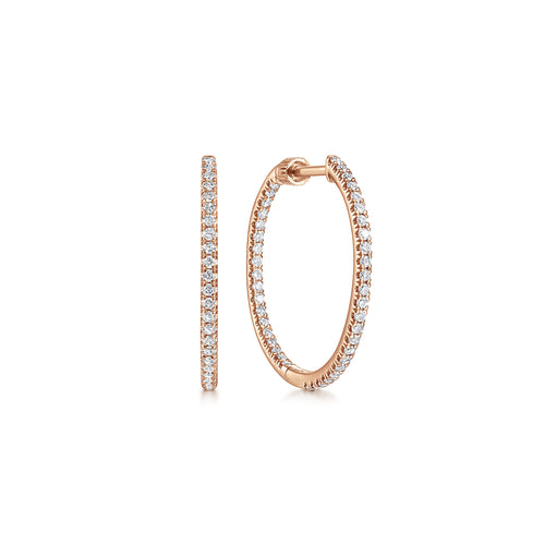 "Inside-Out" French Pavé Diamond Hoop Earrings