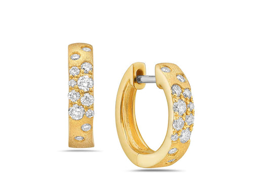 Scattered Diamond Huggie Earrings