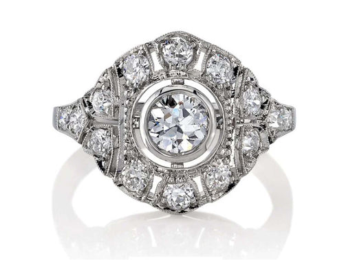 Vintage-Inspired Diamond "Renee" Ring in Platinum