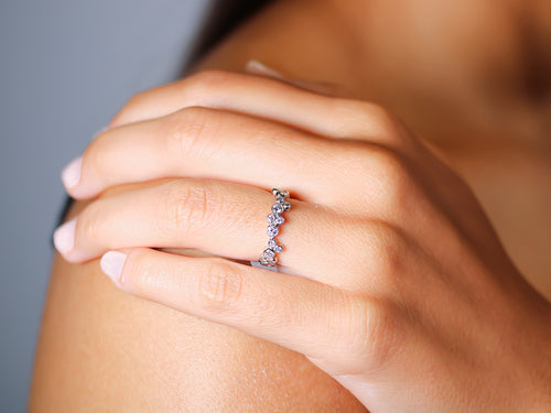 Diamond "Bubble" Wedding Band in White Gold