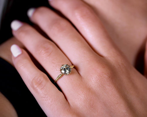 Old European Cut Diamond Solitaire Engagement Ring